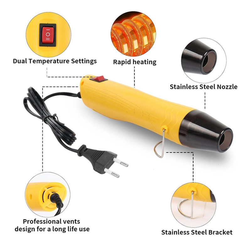 مسدس حراري DT16 بقوة 350 واط ل - مراجعة Craft Heat Gun Dual Temperature Shrink وسعره
