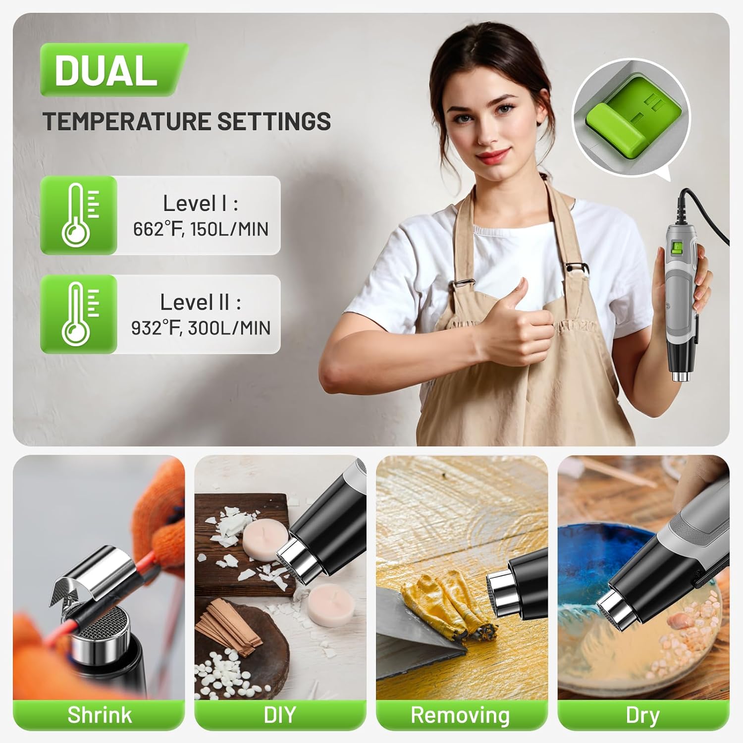 مسدس حراري صغير كهربائي بقدرة  - مراجعة Craft Heat Gun Dual Temperature Shrink وسعره